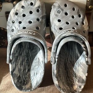 Gray Marble Crocs
